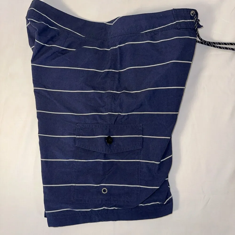 J Crew Men’s 30 W Swim Trunks Navy Cape Cod Shorts Striped New England